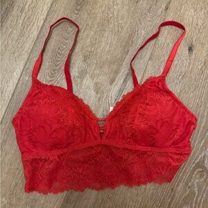 Auden Red Lace Bralette - Women’s Lace Longline Bralette- NWOT